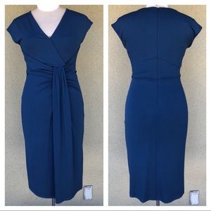 Michael Kors Collection blue draped midi dress